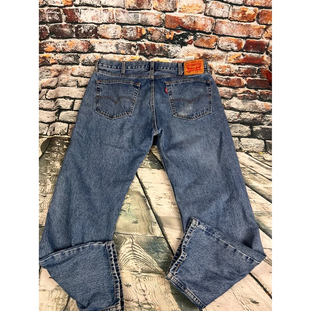 Levis 505 Regular Fit Straight Leg Mens Jeans 38x30 Medium Wash Blue Denim